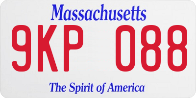 MA license plate 9KP088