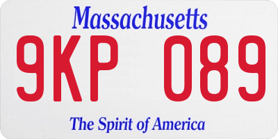 MA license plate 9KP089