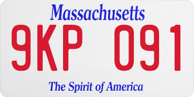 MA license plate 9KP091