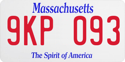MA license plate 9KP093