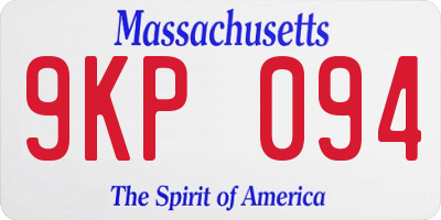 MA license plate 9KP094