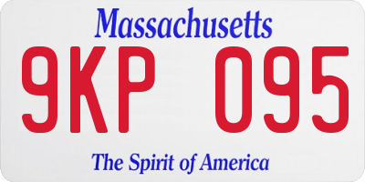 MA license plate 9KP095