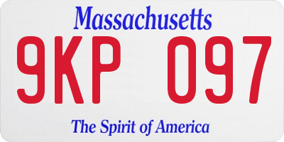 MA license plate 9KP097