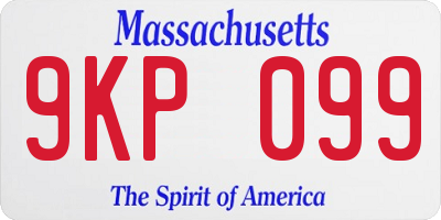 MA license plate 9KP099