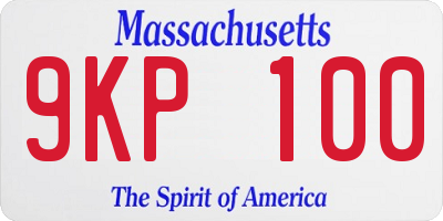 MA license plate 9KP100