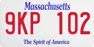 MA license plate 9KP102