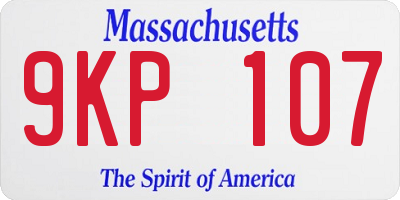 MA license plate 9KP107