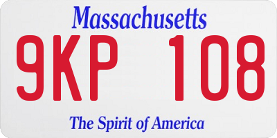 MA license plate 9KP108