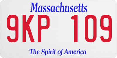 MA license plate 9KP109