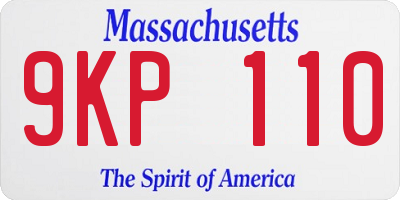 MA license plate 9KP110