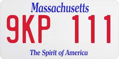 MA license plate 9KP111