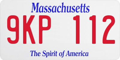 MA license plate 9KP112