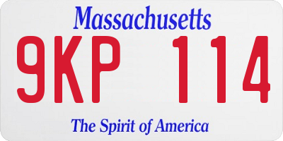 MA license plate 9KP114