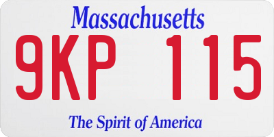 MA license plate 9KP115