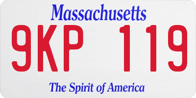 MA license plate 9KP119