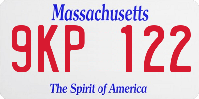 MA license plate 9KP122