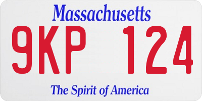 MA license plate 9KP124