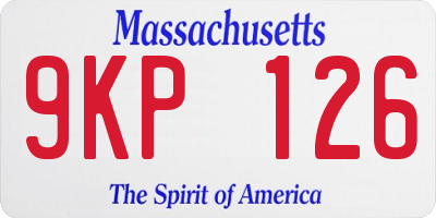 MA license plate 9KP126
