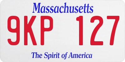 MA license plate 9KP127