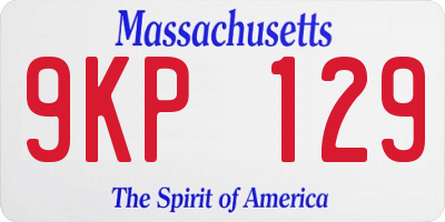 MA license plate 9KP129