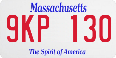 MA license plate 9KP130