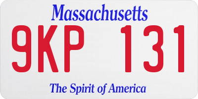MA license plate 9KP131