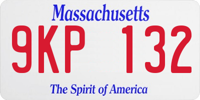 MA license plate 9KP132