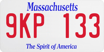 MA license plate 9KP133