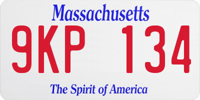 MA license plate 9KP134