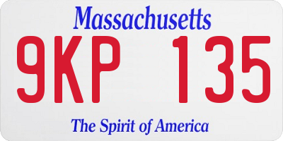 MA license plate 9KP135