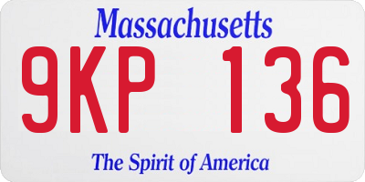 MA license plate 9KP136