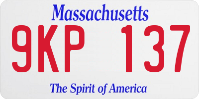 MA license plate 9KP137