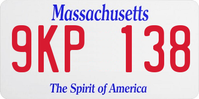 MA license plate 9KP138