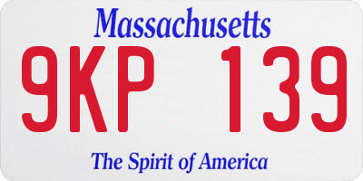 MA license plate 9KP139