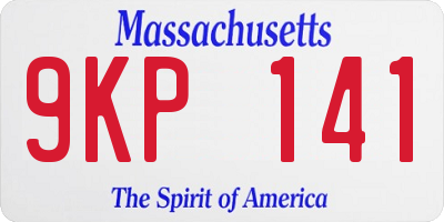 MA license plate 9KP141