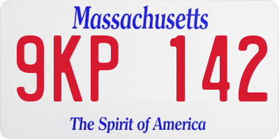MA license plate 9KP142
