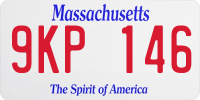 MA license plate 9KP146
