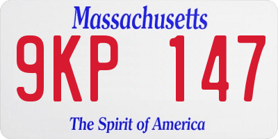 MA license plate 9KP147