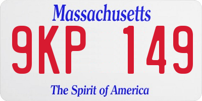 MA license plate 9KP149