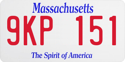 MA license plate 9KP151