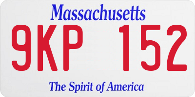 MA license plate 9KP152