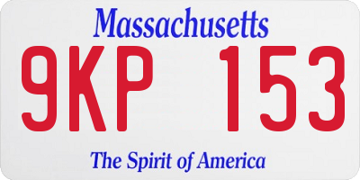 MA license plate 9KP153