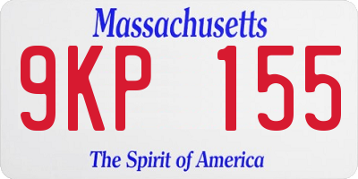 MA license plate 9KP155