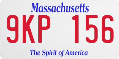 MA license plate 9KP156