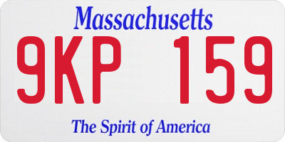 MA license plate 9KP159