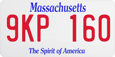 MA license plate 9KP160
