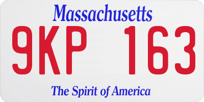 MA license plate 9KP163