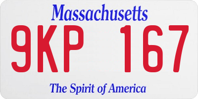 MA license plate 9KP167