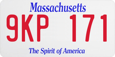 MA license plate 9KP171
