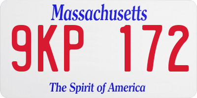 MA license plate 9KP172